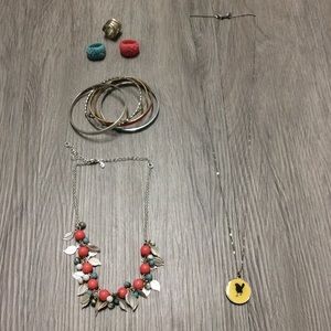 Aerie Jewelry 10pc Bundle Necklaces Bangles Rings